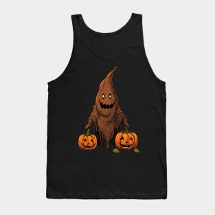 Ghost and Pumpkins: A Halloween Illustration Tank Top